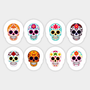 Sugar Skull Die-Cut Sticker Set: Harvest Colors Sticker